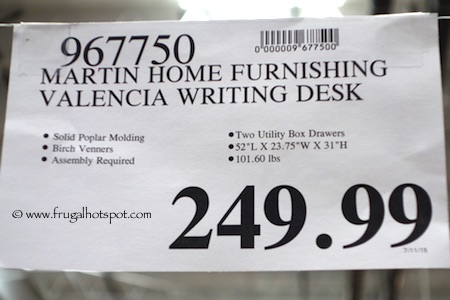 Martin Furniture Valencia Writing Desk Costco Price