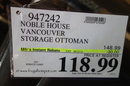 Noble House Vancouver Storage Ottoman Costco Price