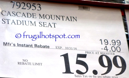 Cascade Mountain Stadium Seat Costco Price | Frugal Hotspot