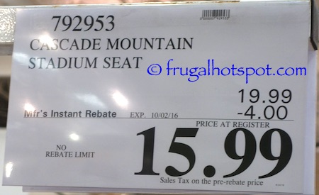 Cascade Mountain Stadium Seat Costco Price | Frugal Hotspot