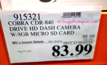 Cobra CDR-840 Drive HD Dash Camera Costco Price | Frugal Hotspot