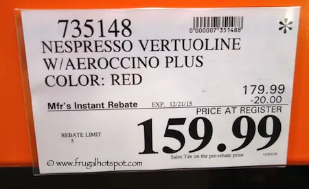 Nespresso VertuoLine with Aeroccino Plus Costco Price