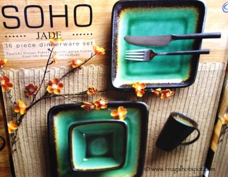 Baum Soho 16-Piece Stoneware Dinnerware Set Jade Costco