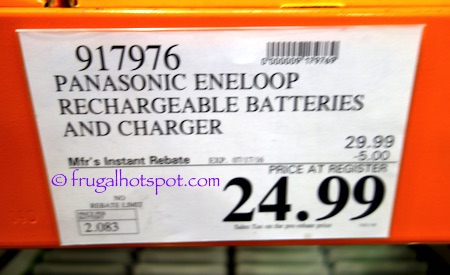 Panasonic Eneloop 12-Count Rechargeable Batteries + Charger Costco Price | Frugal Hotspot