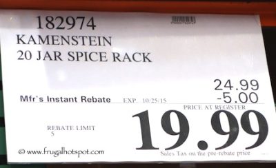 Kamenstein 20 Jar Stainless Steel Spice Rack Costco Sale Price