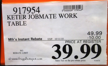 Keter Jobmade Portable Work Station Costco Price