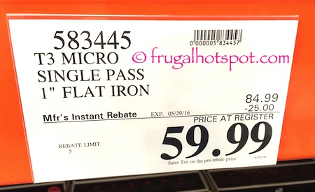 T3 Micro SinglePass 1" Flat Iron Costco Price | Frugal Hotspot