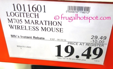 Logitech m705 Marathon Wireless Mouse Costco Price | Frugal Hotspot