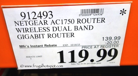 Netgear Nighthawk AC1750 Smart WiFi Dual Band Router Costco Price