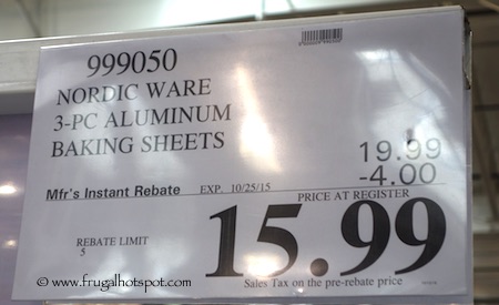 Nordic Ware 3-Piece Aluminum Baking Sheet Set Costco Price