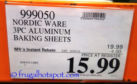 Nordic Ware 3-Piece Aluminum Baking Sheet Set Costco Price | Frugal Hotspot