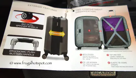 Features of Ricardo 20" Hardside Superlight Carry-on Spinner Costco