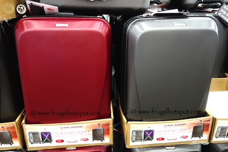 Costco Display: Ricardo 20" Hardside Superlight Carry-on Spinner in red and gray