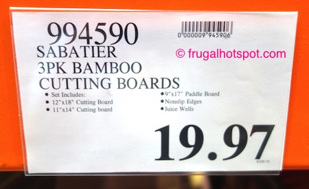 Sabatier 3-Pc Bamboo Cutting and Serving Board Set Costco Price | Frugal Hotspot