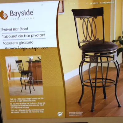 Bayside Furnishings Swivel Barstool 30" Bar Height Seat Costco
