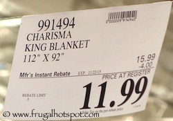 Charisma Blanket King Costco Price