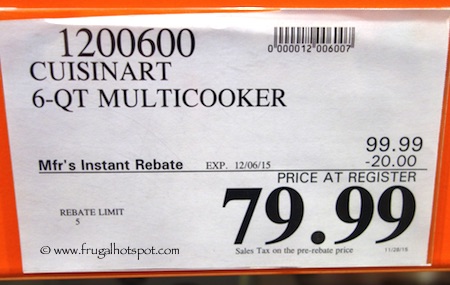 Cuisinart 6-Quart Multicooker Costco Price