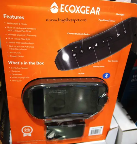 Ecoxgear EcoCarbon Waterproof Bluetooth Speaker Costco