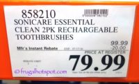 Philips Sonicare EssentialClean Rechargeable Toothbrush 2-Pack Costco Price | Frugal Hotspot