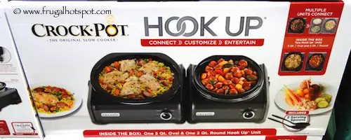 Crock-Pot Hook Up 5-Quart Oval + 2-Quart Round Connectable Entertaining System Costco