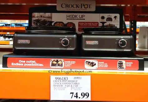 Crock-Pot Hook Up 5-Quart Oval + 2-Quart Round Connectable Entertaining System Costco Price