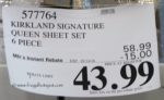 Costco Sale Price: Kirkland Signature 540 Thread Count Sateen Sheet Set