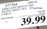 Kirkland Signature 540 Thread Count Sateen Sheet Queen Costco Sale Price