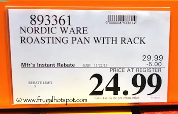 Nordic Ware Extra Large Roasting Pan with Rack Costco Price