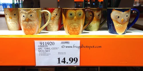 Elite Couture Gibson Owl City Ceramic Mug 6-Pc Set Costco Price