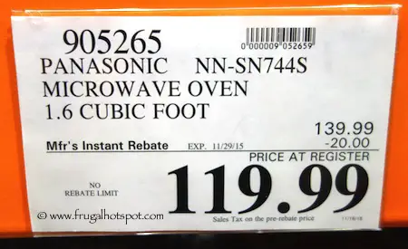 Panasonic Inverter 1.6 Cu. Ft. Stainless Steel Microwave Oven Costco Price