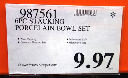 Stacking Porcelain Bowls 6-Piece Costco Price | Frugal Hotspot