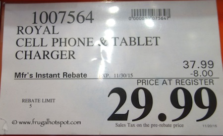 Royal PowerBurst Portable Cell Phone and Tablet TurboCharger Costco Price