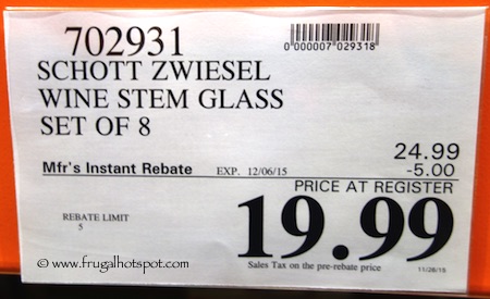 Schott Zwiesel 8-Pc All Purpose Wine Glass Costco Price