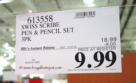 Swiss Scribe Pen and Pencil Set 3-Pk Costco Price