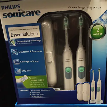 Philips Sonicare EssentialClean Rechargeable Toothbrush 2-Pack Costco