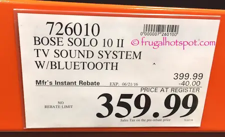 Bose Solo 10 Series II TV Sound System Costco Price | Frugal Hotspot
