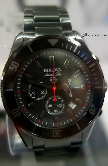 Bulova Marine Star Men's Black Stainless Steel Chronograph Watch Costco