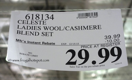 Celeste Ladies Wool Cashmere Blend 3-Piece Set Costco Price