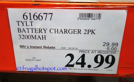 Tylt 3200mAh Power Charger 2-Pack Costco Price | Frugal Hotspot