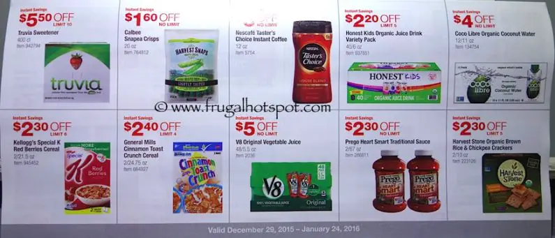 Costco Coupon Book: December 29, 2015 - January 24, 2016. Prices Listed. Frugal Hotspot. Page 11