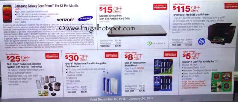 Costco Coupon Book: December 29, 2015 - January 24, 2016. Prices Listed. Frugal Hotspot. Page 3