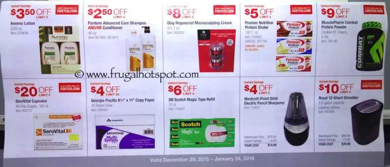 Costco Coupon Book: December 29, 2015 - January 24, 2016. Prices Listed. Frugal Hotspot. Page 5