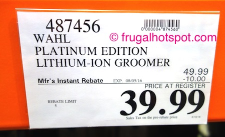 Wahl Platinum Edition Lithium Ion Groomer Costco Price | Frugal Hotspot