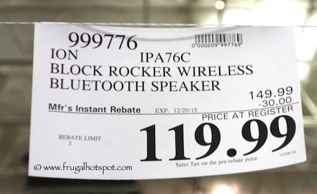 Ion Block Rocker Wireless Speaker System Model #iPA76C Costco Price