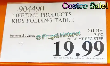 Picture of Costco's Sale Price of $19.99