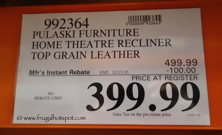 Pulaski Furniture Leather Home Theatre Power Recliner Costco Price