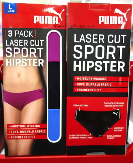 Puma Laser Cut Sport Hipster 3-Pack Costco
