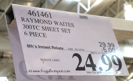 Raymond Waites 300 Thread Count Sheet Set Costco Price