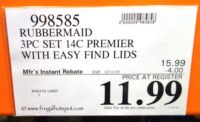 Rubbermaid Premier 14-Cup Storage 6-Piece Set Price