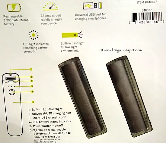 Tylt 3200mAh Power Charger 2-Pack Power Bank Costco